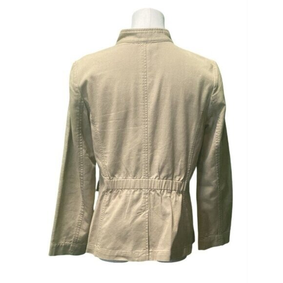 Talbots 100% Woven Cotton Khaki Safari Jacket Size S/P - Picture 3 of 6